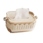 Tissue Dispenser Box Modern Cute Home Desktop Plastic Tissue Container for Living Room Dining Room Kitchen White