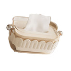 Tissue Dispenser Box Modern Cute Home Desktop Plastic Tissue Container for Living Room Dining Room Kitchen White