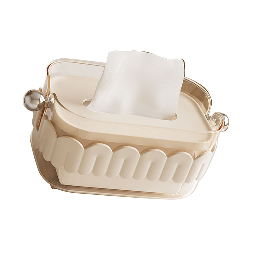 Tissue Dispenser Box Modern Cute Home Desktop Plastic Tissue Container for Living Room Dining Room Kitchen White