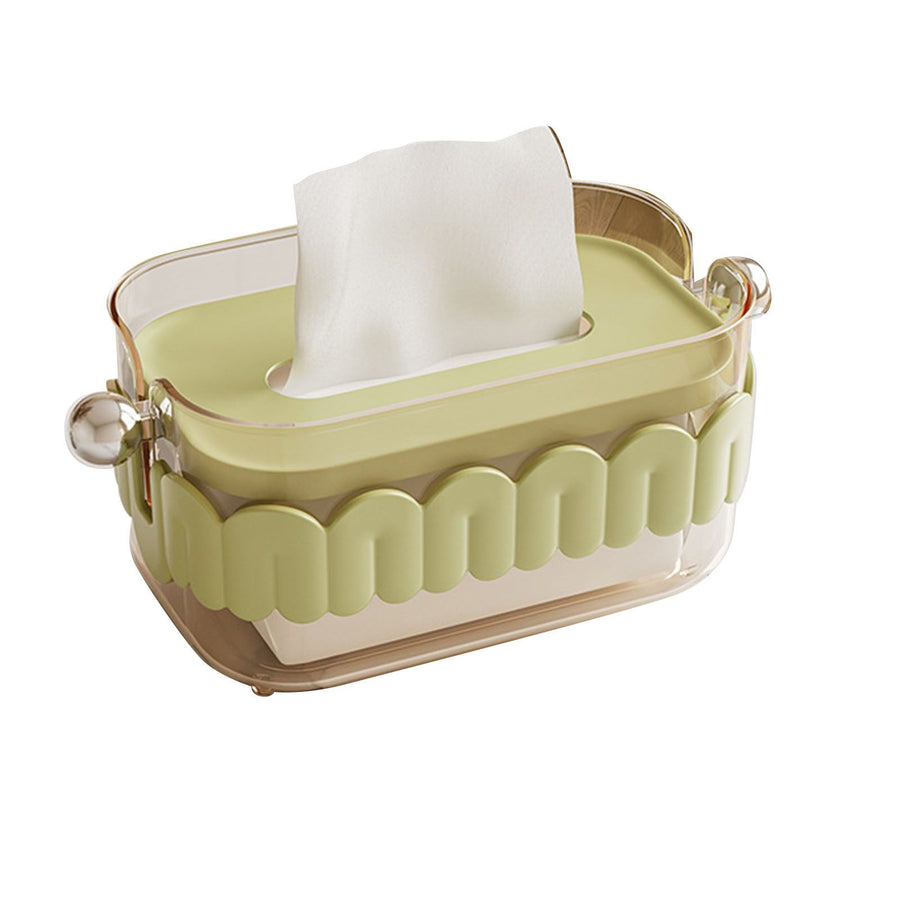 Tissue Dispenser Box Modern Cute Home Desktop Plastic Tissue Container for Living Room Dining Room Kitchen Green