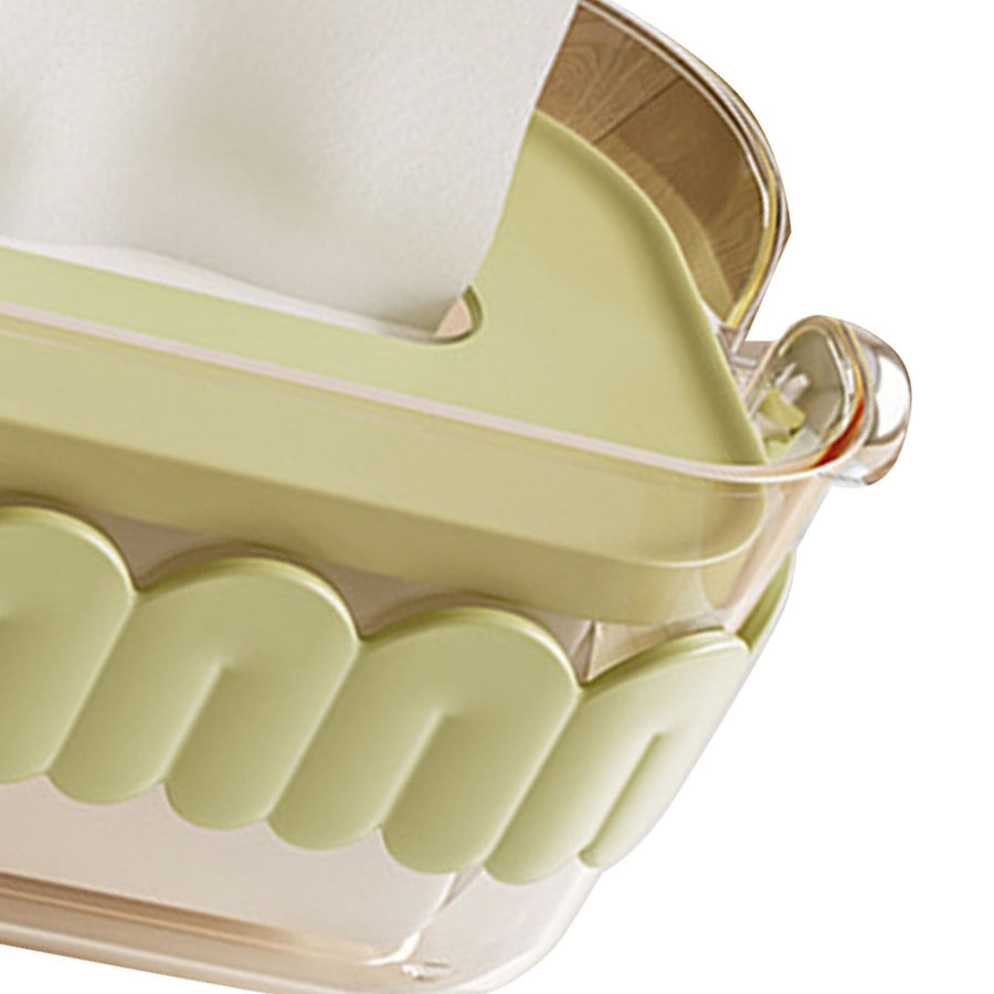 Tissue Dispenser Box Modern Cute Home Desktop Plastic Tissue Container for Living Room Dining Room Kitchen Green