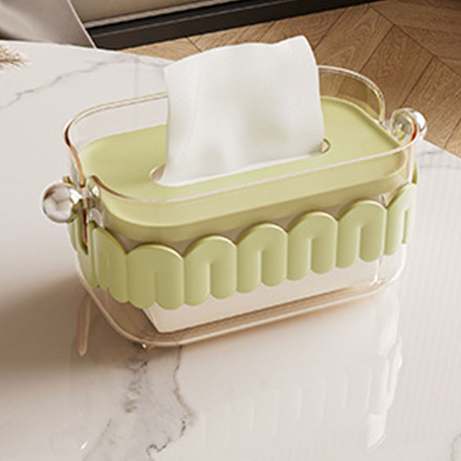 Tissue Dispenser Box Modern Cute Home Desktop Plastic Tissue Container for Living Room Dining Room Kitchen Green