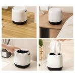 Desktop Trash Can with Lid Rounded Edges Large Opening Prevent Slip Mini Trash Can for Office Bedroom Bedside