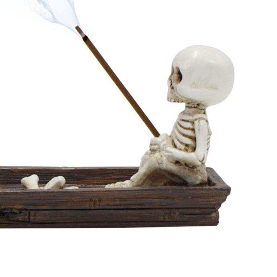 Skeleton Boat Incense Burner Holder Creative Incense Ash Catcher Tray Incense Stick Holder Desk Decorations