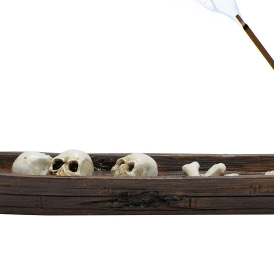 Skeleton Boat Incense Burner Holder Creative Incense Ash Catcher Tray Incense Stick Holder Desk Decorations