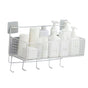 Wall Mount Storage Basket Multifunctional Iron Wall Hanging Organizer Rack with Hook for Kitchen Bathroom White