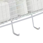 Wall Mount Storage Basket Multifunctional Iron Wall Hanging Organizer Rack with Hook for Kitchen Bathroom White