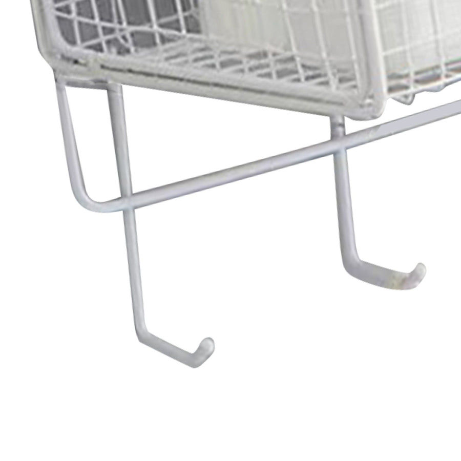 Wall Mount Storage Basket Multifunctional Iron Wall Hanging Organizer Rack with Hook for Kitchen Bathroom White