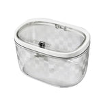 Desktop Trash Can Plastic Press Desktop Trash Can Car Bedroom Transparent Desktop Garbage Can Transparent White