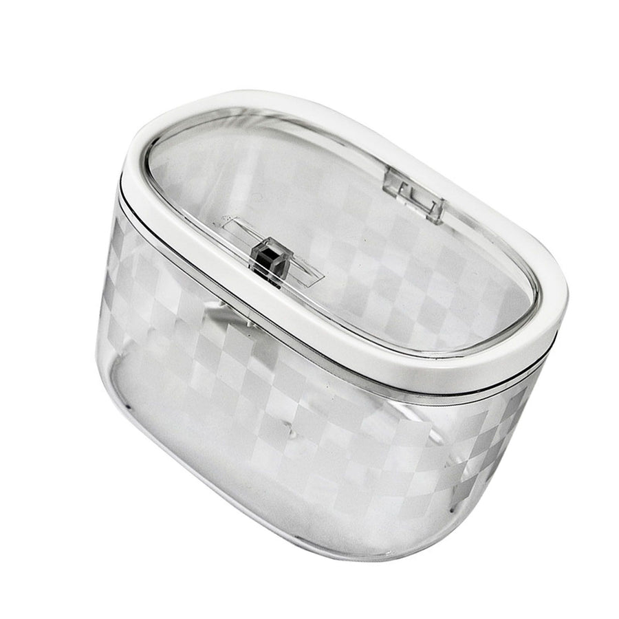 Desktop Trash Can Plastic Press Desktop Trash Can Car Bedroom Transparent Desktop Garbage Can Transparent White