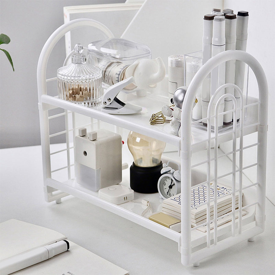 Simple Double Layer Desktop Storage Rack Desk Mini Bookshelf Storage Shelf for Dormitory Office