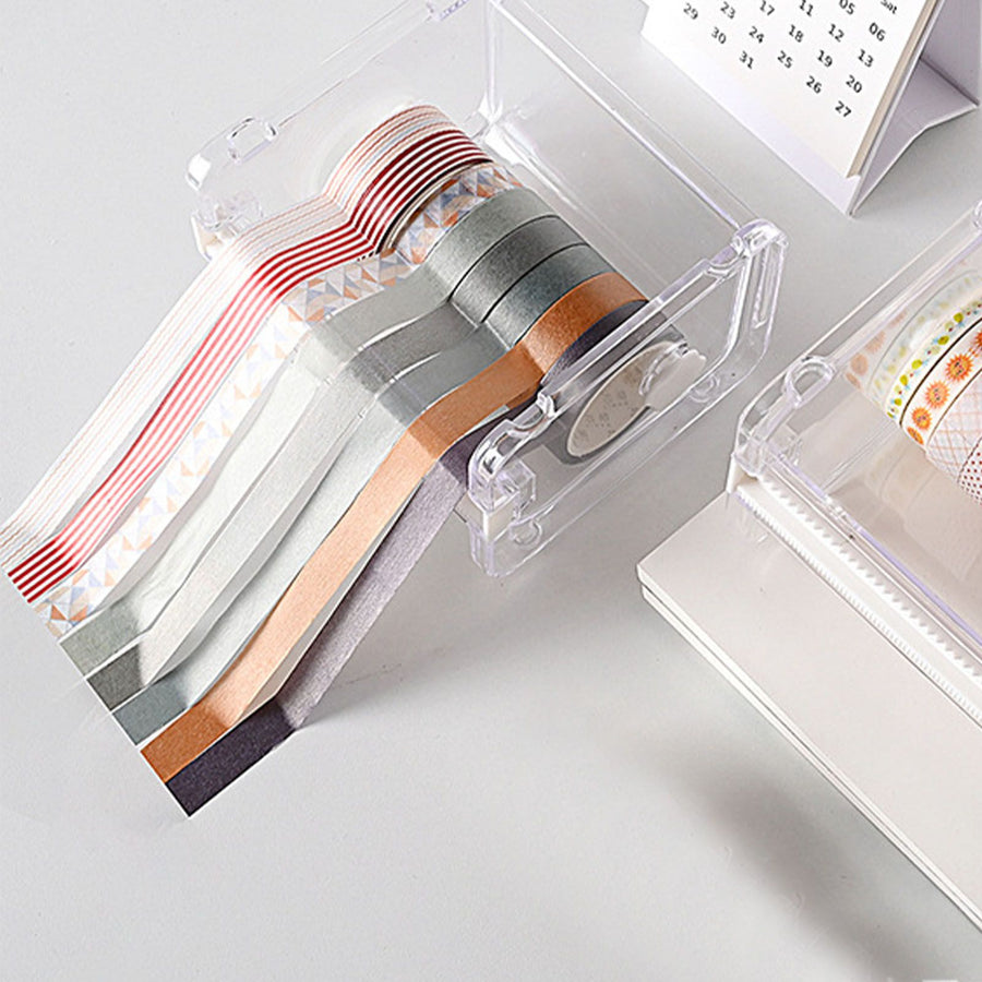 Tape Holder Cutter Simple Mini Multipurpose Tape Holder Organizer Desktop Office Stationery