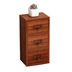 Jewelry Box with 3 Drawers Wooden Retro Desktop Storage Organizer Cabinet for Home School Office Supplies Necklaces Earrings Watch