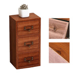 Jewelry Box with 3 Drawers Wooden Retro Desktop Storage Organizer Cabinet for Home School Office Supplies Necklaces Earrings Watch