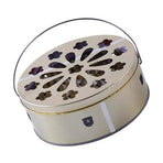 Coil Holder Tinplate Fireproof Anti Scald Coil Incense Stand with Grid Lid and Handle for Home Indoor Use