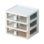 Desk Organizer Clear Plastic Desk Storage Box with 3 Drawers for Office Supplies Makeup