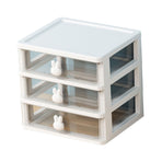 Desk Organizer Clear Plastic Desk Storage Box with 3 Drawers for Office Supplies Makeup