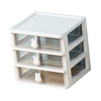 Desk Organizer Clear Plastic Desk Storage Box with 3 Drawers for Office Supplies Makeup