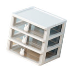 Desk Organizer Clear Plastic Desk Storage Box with 3 Drawers for Office Supplies Makeup