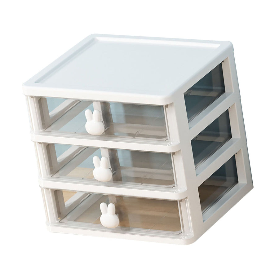 Desk Organizer Clear Plastic Desk Storage Box with 3 Drawers for Office Supplies Makeup