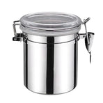 Stainless Steel Canister Airtight Kitchen Food Storage Keeping Home Coffee Milk Powder Tea Sealed Jar 10x12.5cm