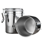 Stainless Steel Canister Airtight Kitchen Food Storage Keeping Home Coffee Milk Powder Tea Sealed Jar 10x12.5cm