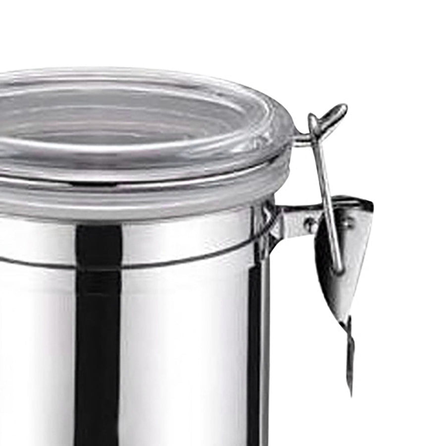 Stainless Steel Canister Airtight Kitchen Food Storage Keeping Home Coffee Milk Powder Tea Sealed Jar 10x12.5cm