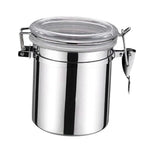 Stainless Steel Canister Airtight Kitchen Food Storage Keeping Home Coffee Milk Powder Tea Sealed Jar 10x12.5cm