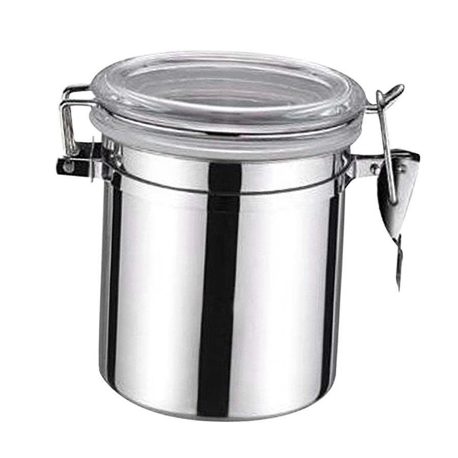 Stainless Steel Canister Airtight Kitchen Food Storage Keeping Home Coffee Milk Powder Tea Sealed Jar 10x12.5cm