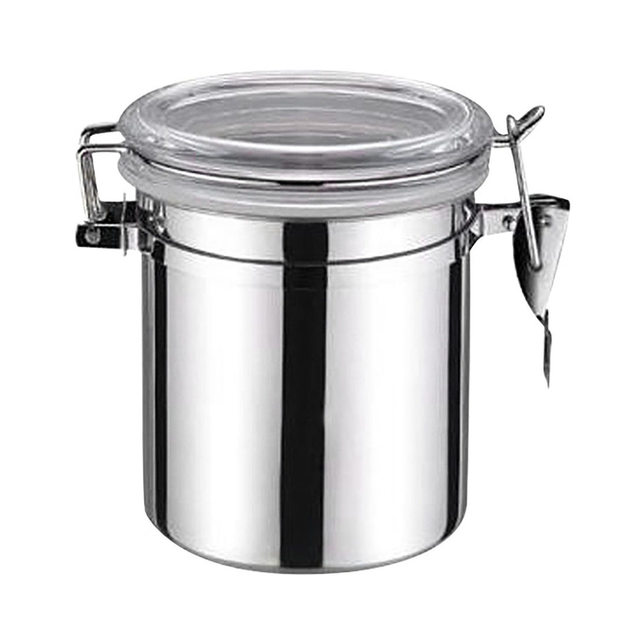 Stainless Steel Canister Airtight Kitchen Food Storage Keeping Home Coffee Milk Powder Tea Sealed Jar 10x16cm