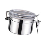 Airtight Canister Stainless Steel Kitchen Food Storage Container for Coffee Bean Tea Flour Cereal Sugar 850ml 7.5cm/3.0in