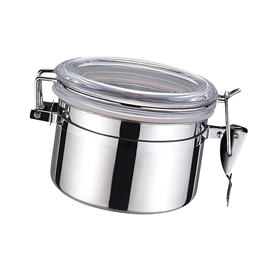 Airtight Canister Stainless Steel Kitchen Food Storage Container for Coffee Bean Tea Flour Cereal Sugar 850ml 7.5cm/3.0in
