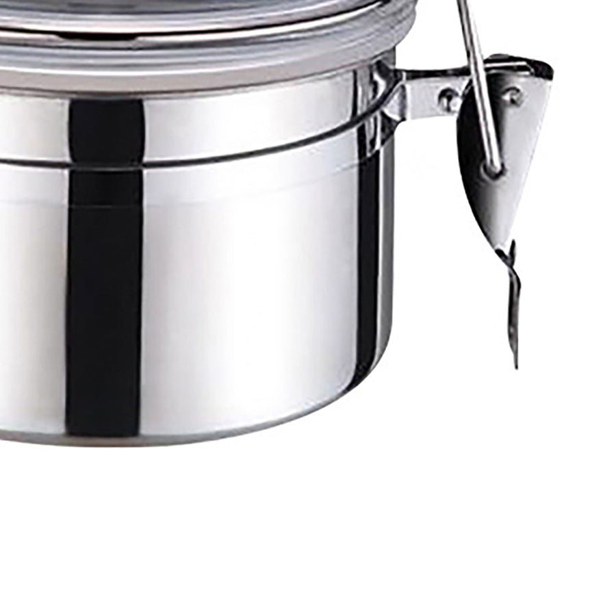 Airtight Canister Stainless Steel Kitchen Food Storage Container for Coffee Bean Tea Flour Cereal Sugar 850ml 7.5cm/3.0in