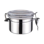 Airtight Canister Stainless Steel Kitchen Food Storage Container for Coffee Bean Tea Flour Cereal Sugar 850ml 7.5cm/3.0in