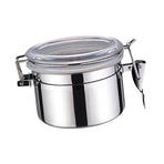 Airtight Canister Stainless Steel Kitchen Food Storage Container for Coffee Bean Tea Flour Cereal Sugar 850ml 7.5cm/3.0in