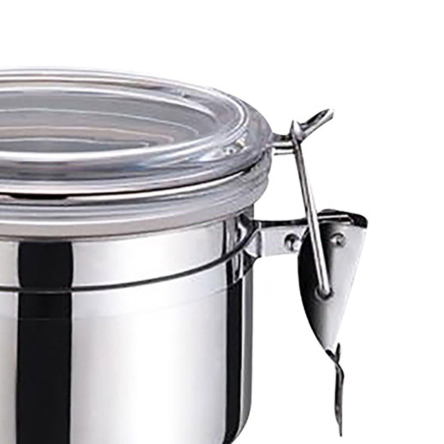 Airtight Canister Stainless Steel Kitchen Food Storage Container for Coffee Bean Tea Flour Cereal Sugar 850ml 7.5cm/3.0in
