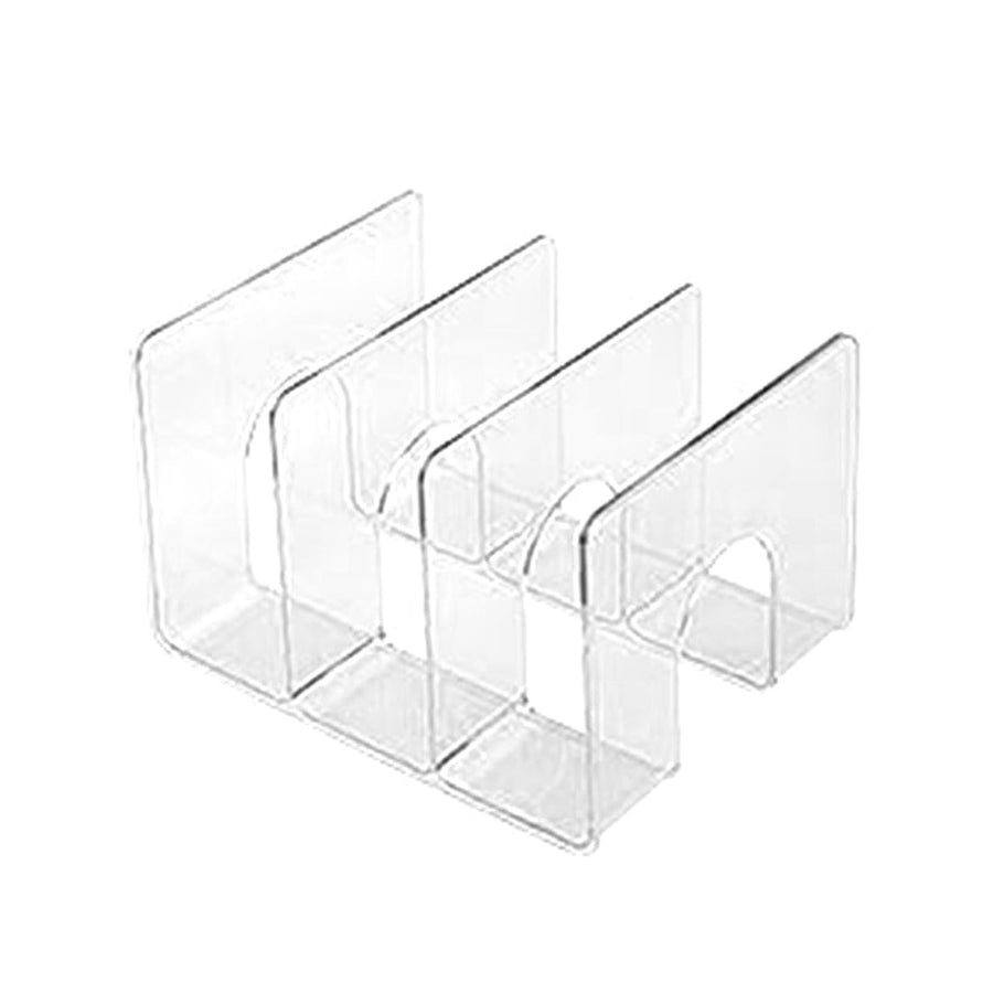 Desktop 3 Grid Bookend Transparent Vertical Book Organizer Divider Book Desktop Shelf for School Home Transparent