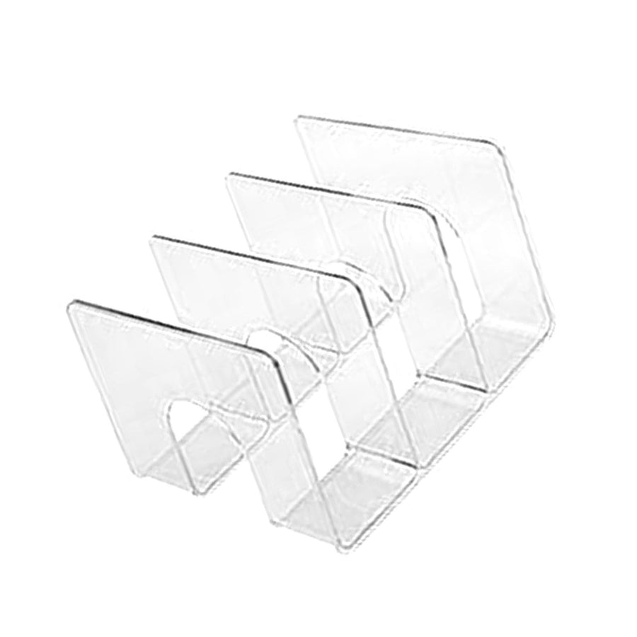 Desktop 3 Grid Bookend Transparent Vertical Book Organizer Divider Book Desktop Shelf for School Home Transparent