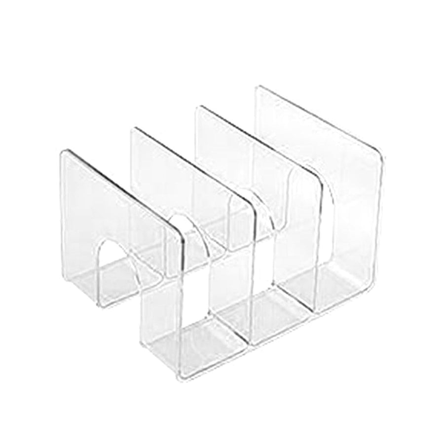 Desktop 3 Grid Bookend Transparent Vertical Book Organizer Divider Book Desktop Shelf for School Home Transparent