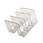 Desktop 3 Grid Bookend Transparent Vertical Book Organizer Divider Book Desktop Shelf for School Home Gray