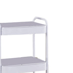 3 Tier Utility Rolling Cart with Caster Wheels Movable Multifunctional Storage Cart for Kitchen Bathroom White 3 Layers