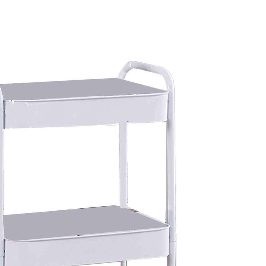 3 Tier Utility Rolling Cart with Caster Wheels Movable Multifunctional Storage Cart for Kitchen Bathroom White 3 Layers