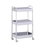 3 Tier Utility Rolling Cart with Caster Wheels Movable Multifunctional Storage Cart for Kitchen Bathroom White 3 Layers