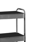 3 Tier Utility Rolling Cart with Caster Wheels Movable Multifunctional Storage Cart for Kitchen Bathroom Black 3 Layers