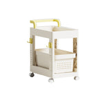Storage Cart Space Saving Plastic Rolling Storage Organizer with Hooks Handle for Office Bedroom Dormitory Classroom Without Drawer