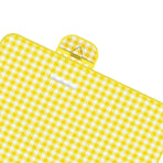 Outdoor Picnic Blanket Thick Non Woven Foldable Beach Mat for Spring Summer Camping Yellow Grid 150x200cm