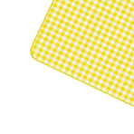 Outdoor Picnic Blanket Thick Non Woven Foldable Beach Mat for Spring Summer Camping Yellow Grid 150x200cm