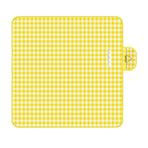 Outdoor Picnic Blanket Thick Non Woven Foldable Beach Mat for Spring Summer Camping Yellow Grid 150x200cm
