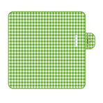 Outdoor Picnic Blanket Thick Non Woven Foldable Beach Mat for Spring Summer Camping Green Grid 100x150cm