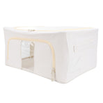 Fabric Storage Bins Multipurpose Large Capacity Foldable Thickened Cotton Linen Steel Frame Clothes Storage Bins Fabric Closet Boxes 24L 40x30x20cm / 15.7x11.8x7.9in